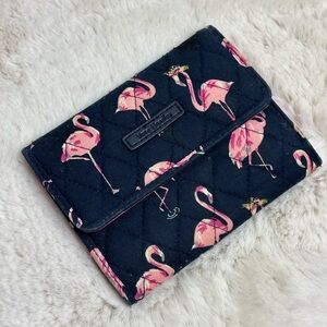 Vera Bradley Quilted Wallet with Pink Flamingo Print